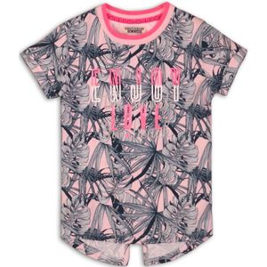 DJ Dutchjeans Meisjes T-shirt - Light pink + navy aop - Maat 92