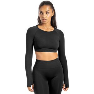 Smilodox - Linnea - Longsleeve - Dames - Extra Lange Mouwen - Geplooide Tailleband