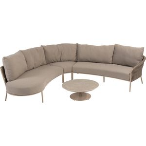 Comino organische hoek loungeset 4 delig latte keramiek 4 Seasons Outdoor