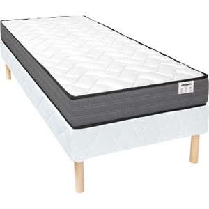 Ysmée Set 90 x 190 cm bedbodem + matras met pocketveren - AMBRACIE van YSMÉE L 190 cm x H 30 cm x D 90 cm