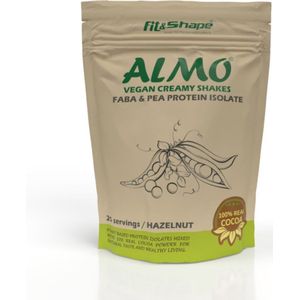 Fit&Shape ALMO Plantaardig Eiwitpoeder (Smaak: Hazelnoot) - Vegan Eiwitshake - Biologisch Erwten & FABA eiwit isolaat- 750gram (25 Shakes) inclusief maatschep (Plant-based Protein - Vegan Protein - Plantaardig Proteine Poeder)