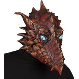 Widmann - Draak Kostuum - Masker Vuurspuwende Draak - Brons - Halloween - Verkleedkleding