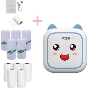 NAXSIR Thermische Printer - Volledige Set Met 5 Rollen Zelfklevend Papier + 5 Rollen Printpapier | Multifunctionele Printer Met 200 dpi Printnauwkeurigheid - Direct Klaar Om Te Printen