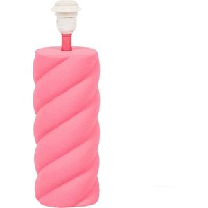 Housevitamin Twisted Candy Tafellamp - Ceramics - Neon Pink - 12x12x28cm. Haal nu deze unieke neon roze tafellamp in huis! Tafel lamp - Eyecather