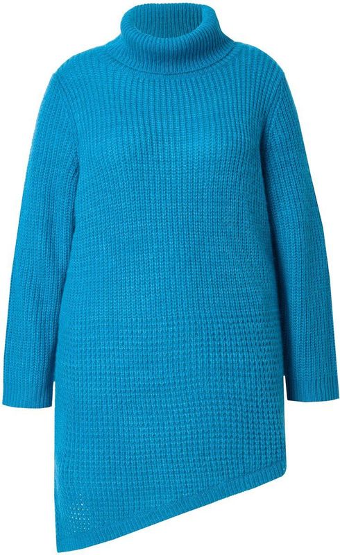 Angel of Style Angel of Style - Dames - Pullover straight fit gestructureerd breisel puntzoom - Licht turkoois - Maat 42+