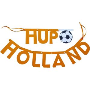 Oranje voetbal slinger Hup Holland, incl. zuignapjes