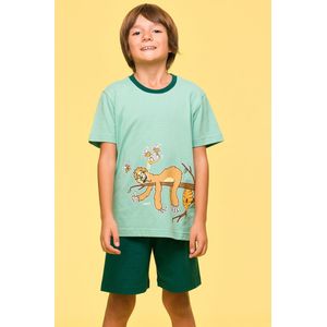 Woody pyjama jongens/heren - muntgroen - luiaard - 251-10-PSU-S/730 - maat 98