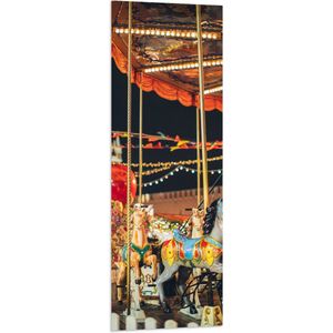 Vlag - Paard van Draaimolen op de Kermis - 40x120 cm Foto op Polyester Vlag