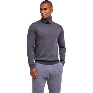 FALKE Basic Roll Neck elegante klassieker wol coltrui heren grijs - maat S