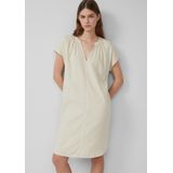 s.Oliver - Jurk - Crème - Knielengte - Losse Pasvorm - Kwartmouw