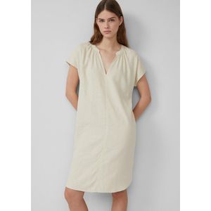 s.Oliver - Jurk - Crème - Knielengte - Losse Pasvorm - Kwartmouw