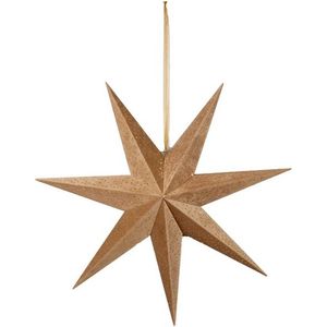 Mrs. Bloom - Decoratie Ster XXL taupe/goud fluweel