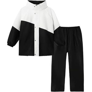 Waterdicht pak voor kinderen - regenjas en broek met capuchon voor jongens en meisjes van 8-14 jaar