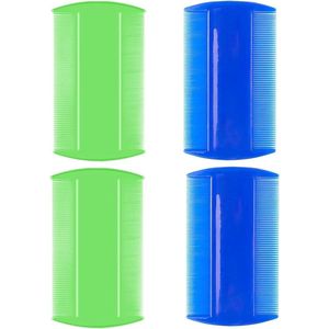 Luizenkammen - 4 stuks, duurzame dubbelzijdige netwerkkammen voor hoofdluis, fijne tanden hoofdluskam voor kinderen, volwassenen en huisdieren