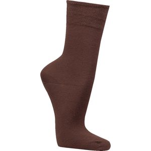 Katoenen sokken – 3 paar – bruin – zonder elastiek – zonder teennaad – maat 39/42