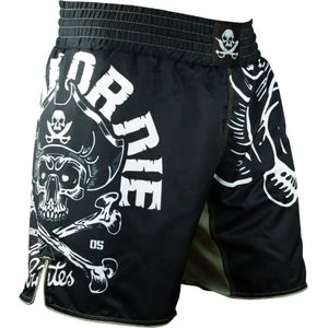 PRIDEorDiE Fightshorts Pirate V.2 Zwart Wit - XXXL - Jeans Maat 40