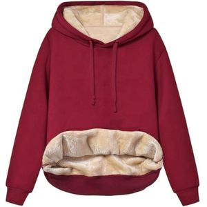 Livano Hoodie Deken - Warme Trui Dames - Truien Dames - Fleece Trui - Winter - Wollen Trui Dames - Deken Met Mouwen - Hoodie Blanket - Rood - Maat M