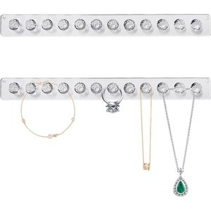 Halsketting houder acryl muur sieraden houder - 2 stuks, zelfklevend, organizer stand, opslag haak - kettingen oorbellen .