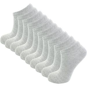 10 paar Dames sneakersokken - VANSENZO® - Basic - Lichtgrijs - Maat 35-38
