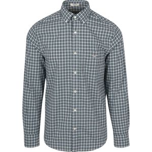 Gant Overhemd Poplin Ruit Groen - Maat M - Heren - Overhemden Casual