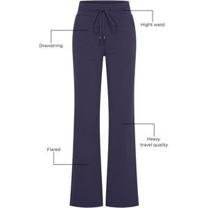 Mi Piace Travel Broek Dames Flared - Navy - Maat S/36 - 202136