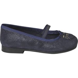 Vertbaudet - Kleutercollectie - Leren Ballerina's - Glitter - Met Geborduurd Kattenhoofd