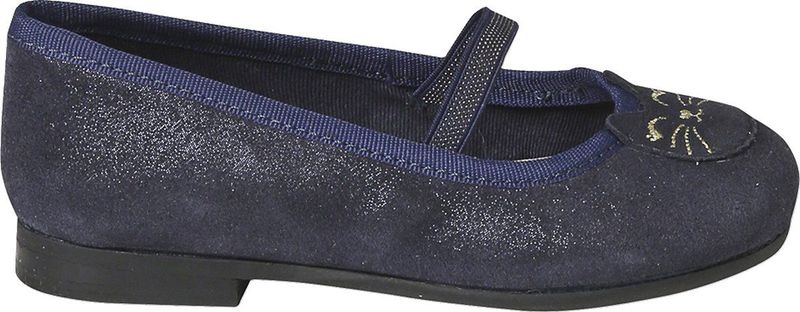 Vertbaudet - Kleutercollectie - Leren Ballerina's - Glitter - Met Geborduurd Kattenhoofd