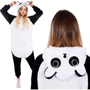 Springos Onesie Volwassenen - Panda - Maat S - Zwart/Wit