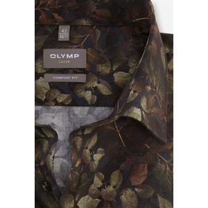Olymp overhemd bruin geprint - 48