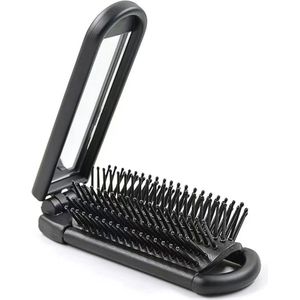 Compacte Reishaarborstel met Spiegel - Ideaal voor Op Reis en Dagelijks Gebruik