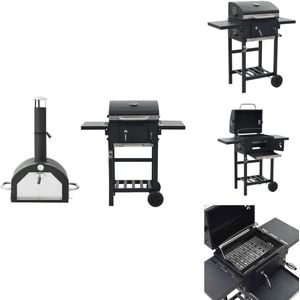 vidaXL Barbecue - Barbecues - Oven - Ovens - Pizzaoven en barbecue 3-in-1 zwart