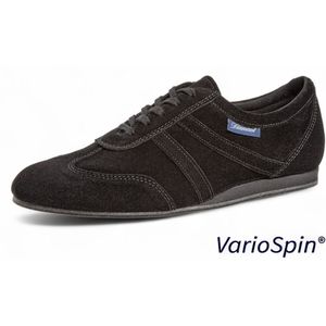 Extra Brede Danssneaker van Suede - Diamant 133 - 426 - 001 - V - VarioSpin zool - Lichtgewicht - Doorlopende zool - Heren danssneaker - Dansen Binnen & Buiten - Vetersluiting - Latin, Ballroom, Salsa, Kizomba, Bachata - Diamant - Zwart - 46.5