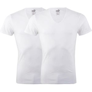 Puma basic 2p v-neck - Sportshirt - Heren - white - M