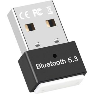 Bluetooth 5.3 USB adapter voor PC en Laptop - Bluetooth Dongle - Receiver - ontvanger - Windows 11/10/8.1/8/7 Plug and Play - zwart