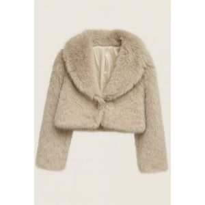 HS Faux Fur Dames Jas – One Size – 5 Kleuren – Onzichtbare Klipsluiting – Luxe Wintertrend 2025 – 100% Polyester