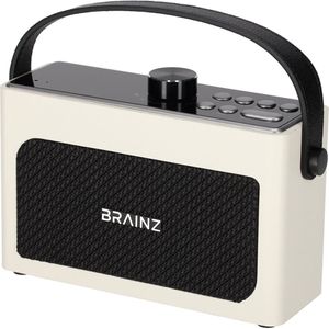 BRAINZ Retro Clock Speaker Wit