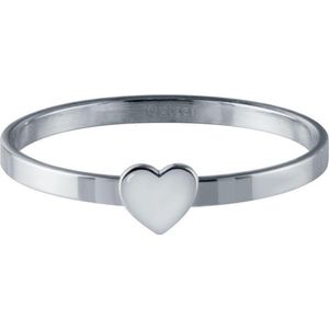 Quiges Stapelring Dames - Vulring Hart - RVS Zilverkleurig - Maat 22 - Hoogte 2mm