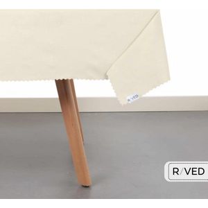 Raved Creme Polyester Kerst Tafelkleed  140 cm x  240 cm - Kreukvrij