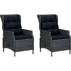 vidaXL Tuinset 9-delig - Poly Rattan - Donkergrijs Eetkamerset - Tuinset - Lounge Set - Ratan Meubels - Buitendecor