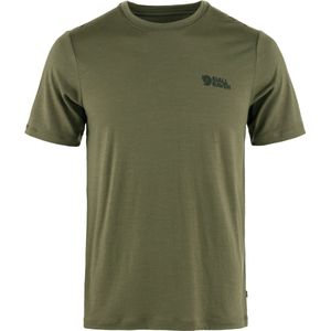 Fjällräven Abisko Wool Logo SS Men- Outdoorshirt - Heren - Laurel green - Maat XL