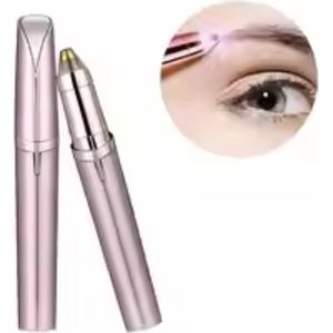 Elektrische wenkbrauwtrimmer voor vrouwen Wenkbrauwpotlood Gezichtshaarverwijderingsapparaat Automatische wenkbrauwtrimmer voor vrouwen Klein opvouwbaar mes Roségoud