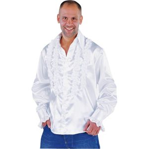 Magic By Freddy Verkleedblouse Rouches Heren Polyester Wit Mt M
