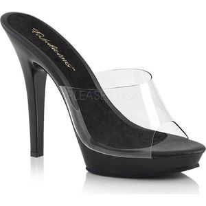 Fabulicious - LIP-101 Muiltjes met hak - US 12 - 42 Shoes - Zwart/Transparant