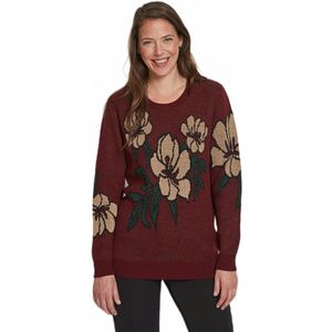 Gebloemde jacquardtrui met ronde hals