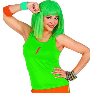 Widmann - Jaren 80 & 90 Kostuum - Tanktop Neon Groen Vrouw - Groen - One Size - Carnavalskleding - Verkleedkleding