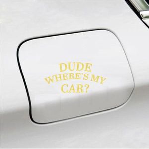 Bumpersticker - Dude Wheres My Car - 20x9,7 - Goud