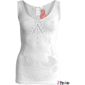 Anti Cellulite Kanten Top -Pin Up de Paris - S - Wit
