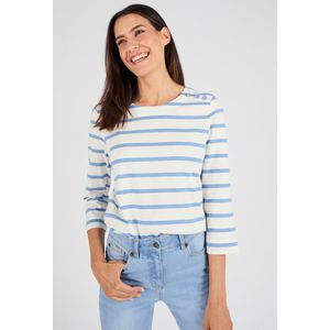 Damart - Gestreept T-shirt van zuiver katoen - Dames - Blauw - M