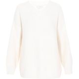 usha - WHITE LABEL - Trui - Wit - Gevoerde Zoom/Rand - V-hals - Lange Mouw