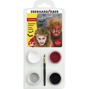 Eberhard Faber schminkset - dracula/duivel - wit, rood, zilver, zwart - EF-579028
